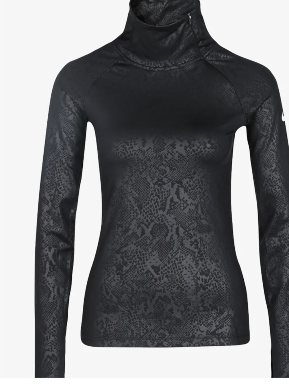 Nike Pro Dri-Fit Black Mock Neck Long-Sleeve Top Vixen Snake-Print 685262-010